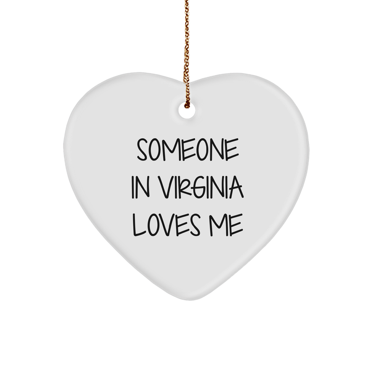 Someone in Virginia Loves Me Heart Ornament, Gifts from Family, Friends, or Coworkers, Christmas Unique Gifts - Image 1