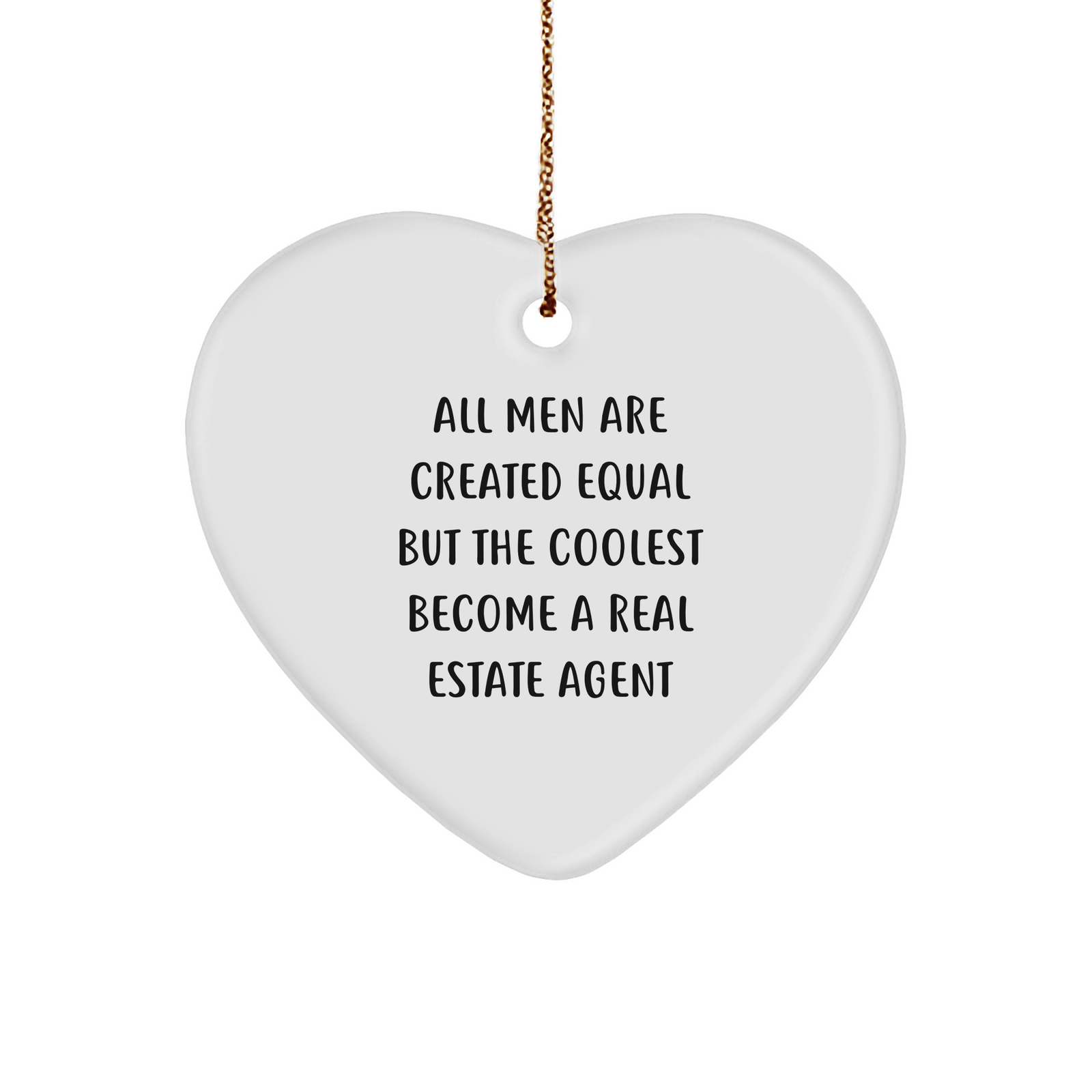Funny Real Estate Agent Gifts from Men - Heart Ornament for Christmas Unique Gifts for Real Estate Agent - Image 1
