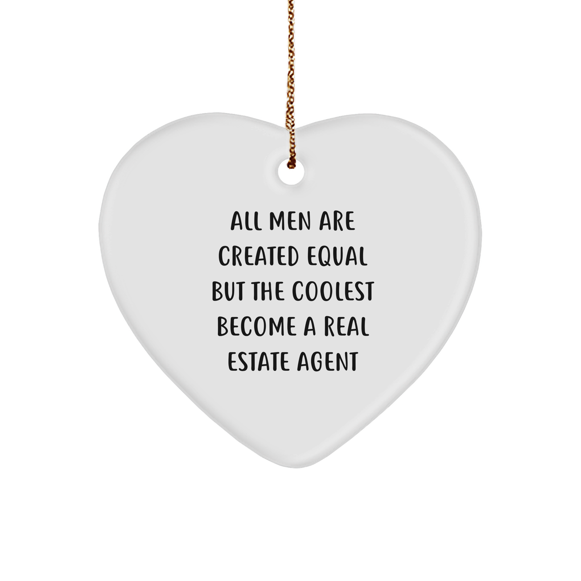 Funny Real Estate Agent Gifts from Men - Heart Ornament for Christmas Unique Gifts for Real Estate Agent - Image 1