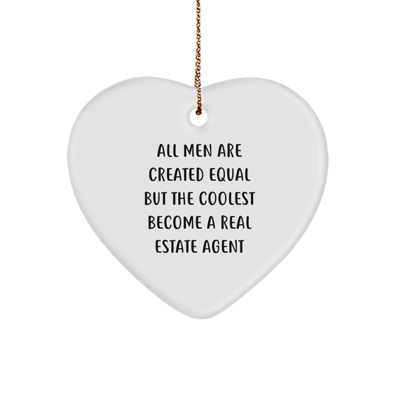 Funny Real Estate Agent Gifts from Men - Heart Ornament for Christmas Unique Gifts for Real Estate Agent - Image 1