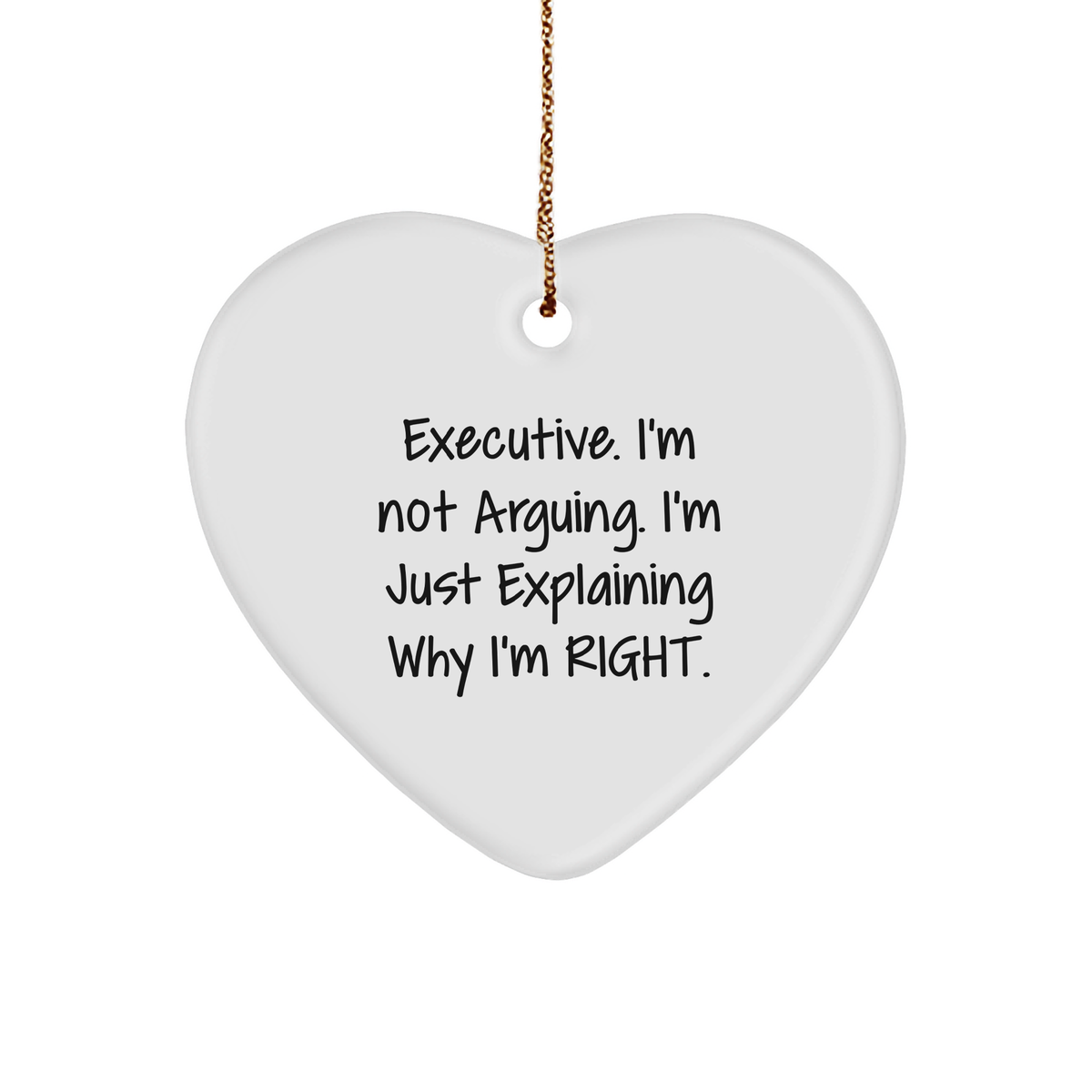 Executive Humor Heart Ornament: Funny Gift for Colleagues, Business Partners, and Bosses at Christmas - Inspirational Executive Gifts for Any Occasion - Image 1