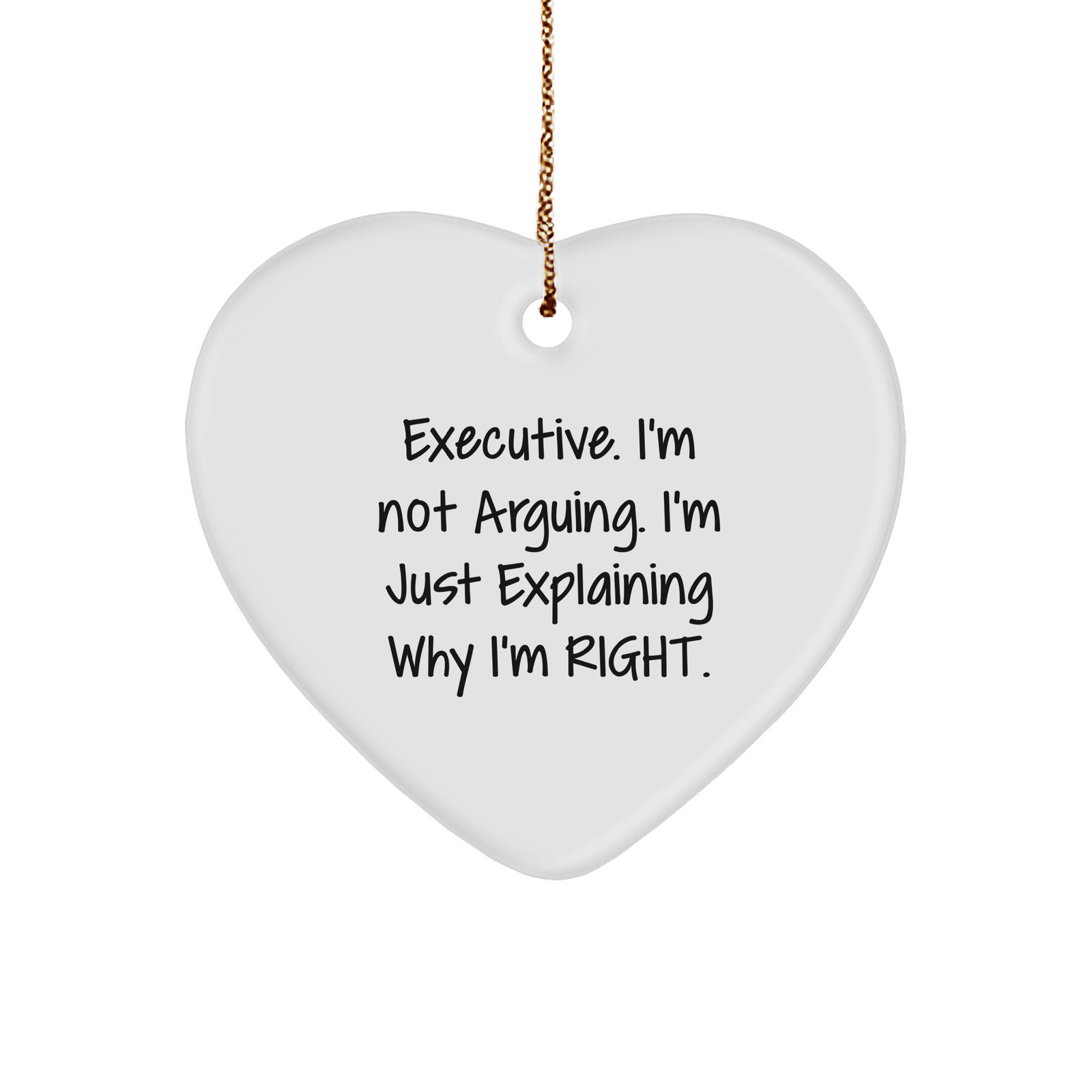 Executive Humor Heart Ornament: Funny Gift for Colleagues, Business Partners, and Bosses at Christmas - Inspirational Executive Gifts for Any Occasion - Image 1