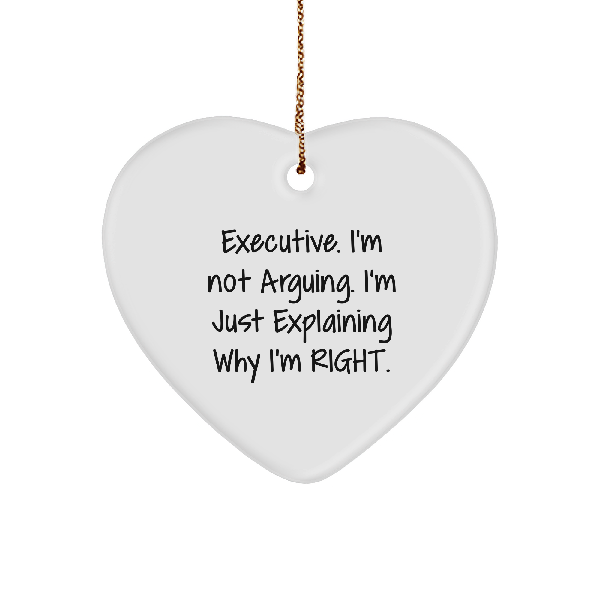 Executive Humor Heart Ornament: Funny Gift for Colleagues, Business Partners, and Bosses at Christmas - Inspirational Executive Gifts for Any Occasion - Image 1