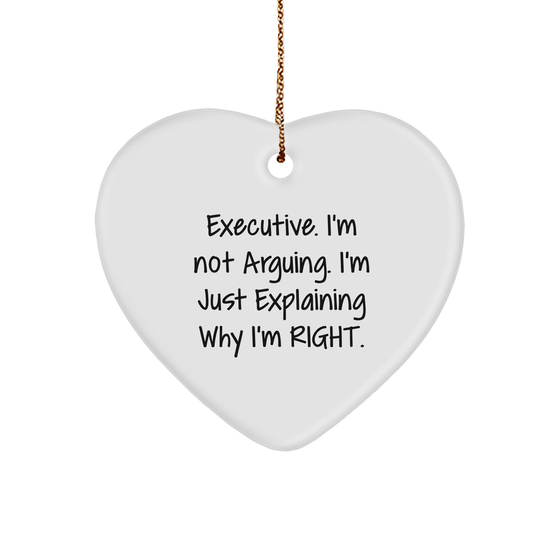 Executive Humor Heart Ornament: Funny Gift for Colleagues, Business Partners, and Bosses at Christmas - Inspirational Executive Gifts for Any Occasion - Image 1