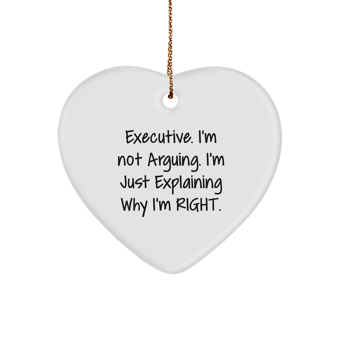 Executive Humor Heart Ornament: Funny Gift for Colleagues, Business Partners, and Bosses at Christmas - Inspirational Executive Gifts for Any Occasion - Image 1