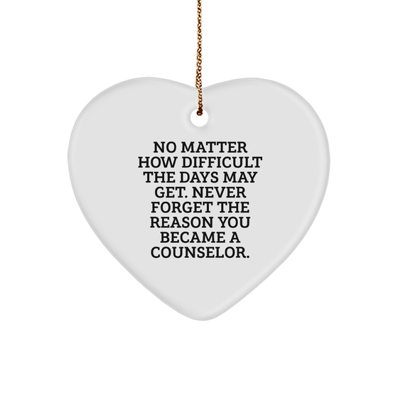 Counselor Gifts from Men to Counselor, Heart Ornament for Christmas - Image 1