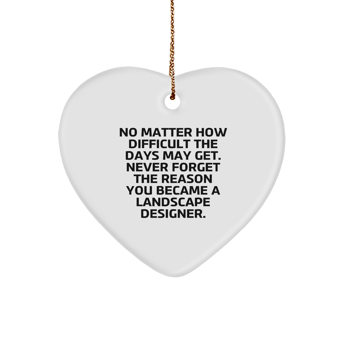 Inspirational Landscape Designer Gifts: No Matter How Difficult, Never Forget Your Passion Heart Ornament for Landscaping Professionals, Unique Christmas Unique Gifts from You to Him/Her - Image 1