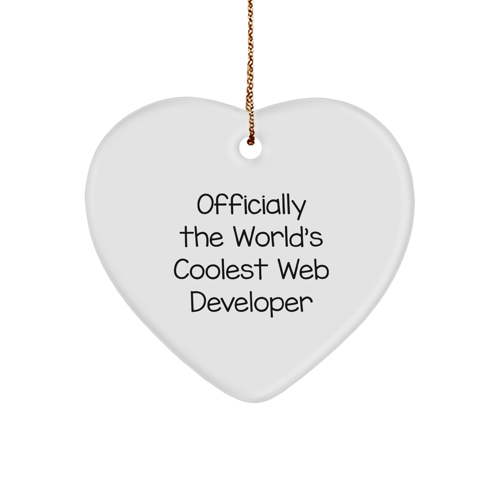 Inspirational Funny Gifts for Web Developers That Rule The World Heart Ornament Officially The Coolest Web Developer Christmas Unique Gifts - Image 1