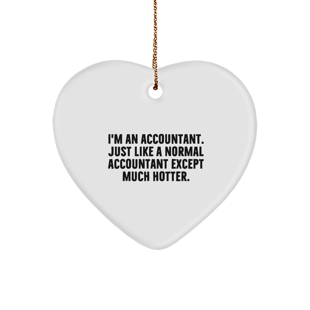 Funny Accountant Heart Ornament Gifts from Men to Accountants for Christmas - &#39;I&#39;m An Accountant. Just Like A Normal Accountant Except Much Hotter.&#39; - Image 1