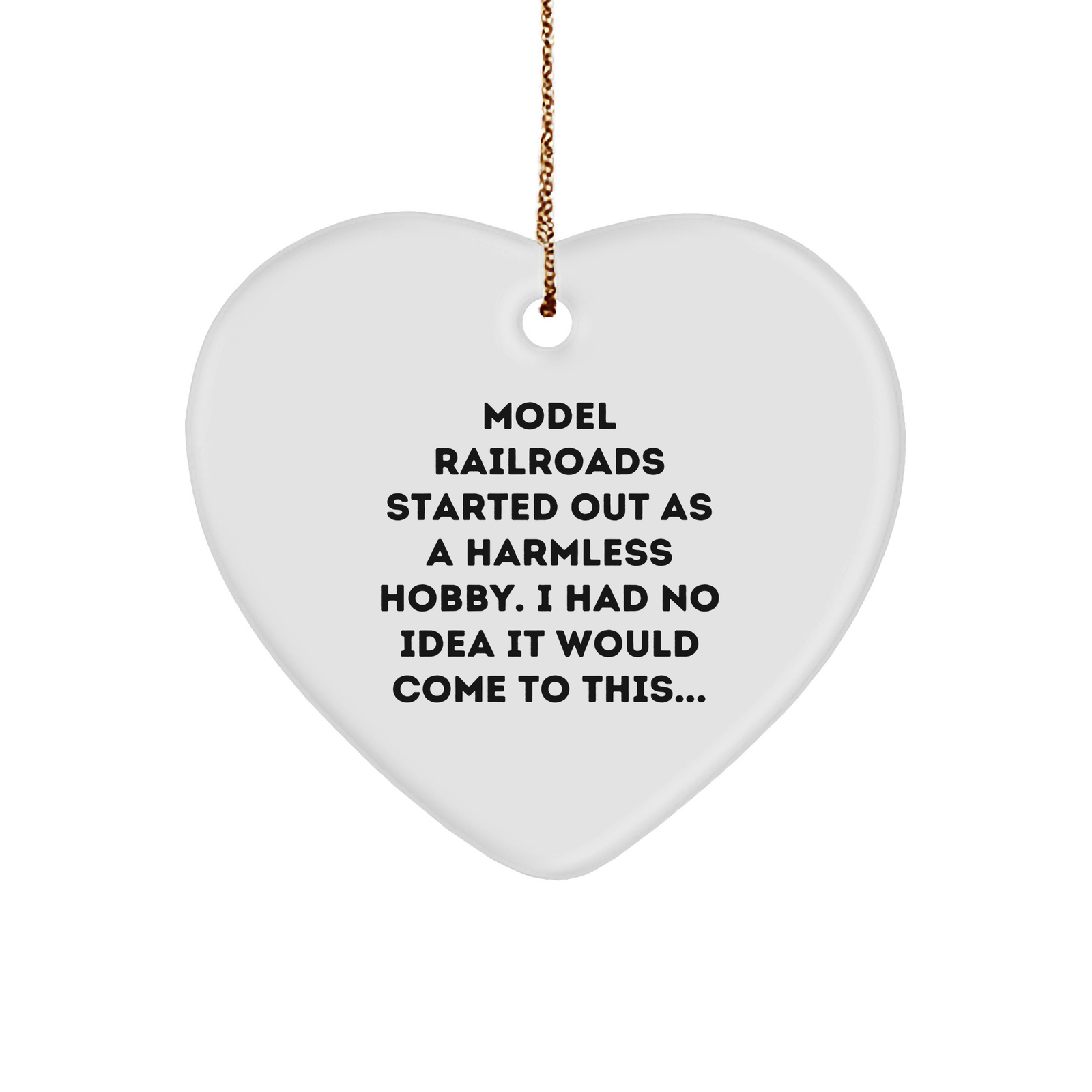 Model Railroads Heart Ornament Gifts from Men to Model Railroads Enthusiasts - Funny Christmas Decoration - Image 1