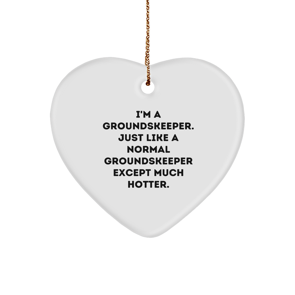 Funny groundskeeper Heart Ornament Gifts from Friends and Family for Christmas, &#39;I&#39;m A groundskeeper. Just Like A Normal groundskeeper Except Much Hotter.&#39; - Image 1