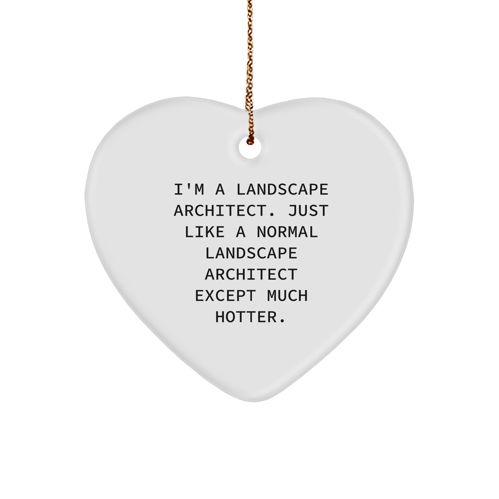 Landscape Architect Gifts from Friends Funny Christmas Heart Ornament I'm A Landscape Architect - Image 1