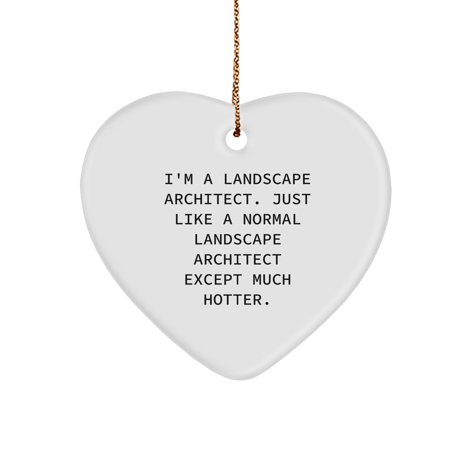 Landscape Architect Gifts from Friends Funny Christmas Heart Ornament I'm A Landscape Architect - Image 1