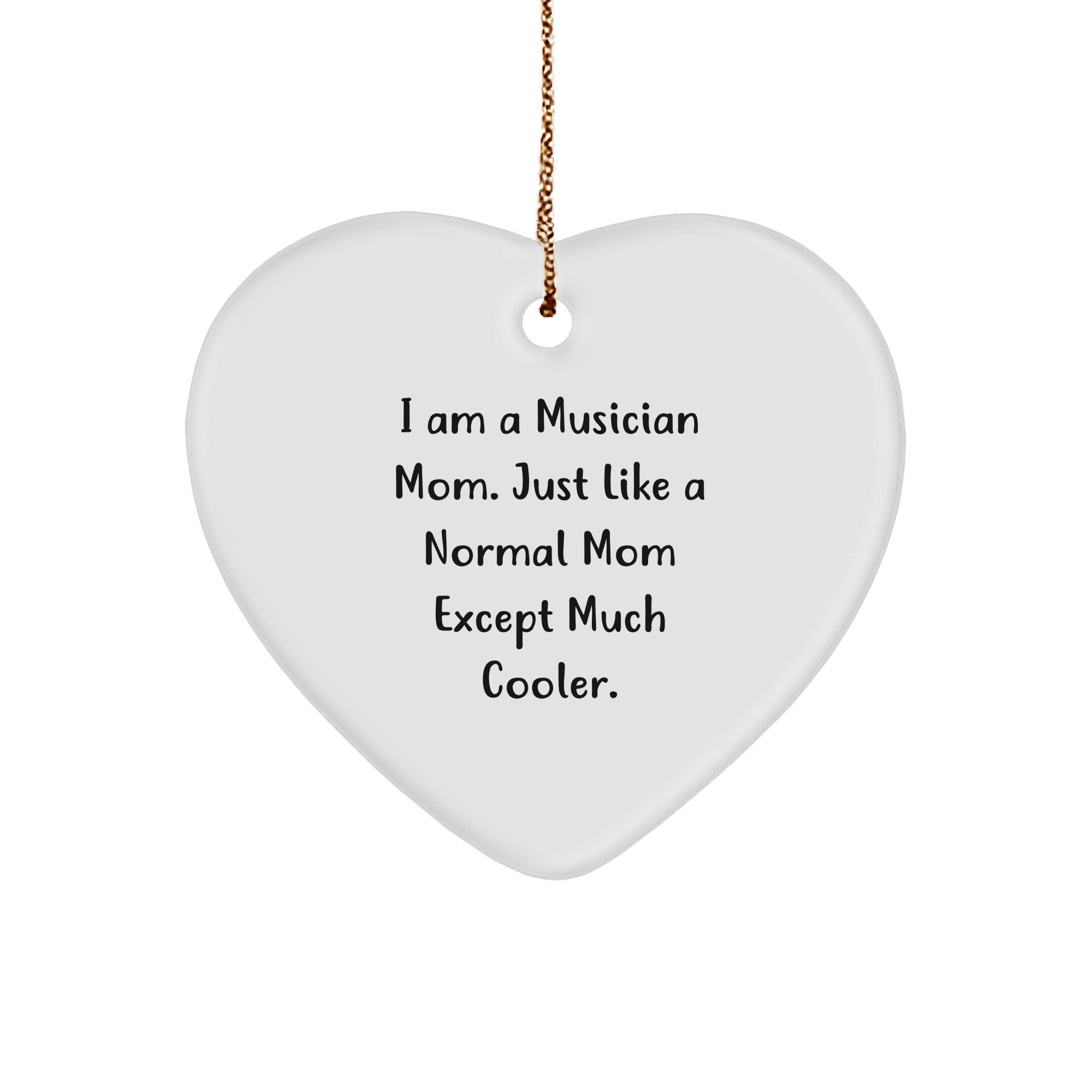 Musician Mom's Thoughtful Gift, 'I Am A Musician Mom' Heart Ornament, Christmas Unique Gifts from Friends, Family - Image 1