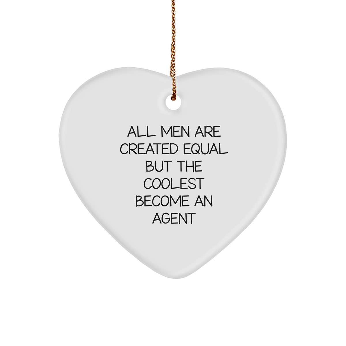 Funny Agent Gifts from Men, Gifts for Agent on Christmas Unique Agent Heart Ornaments - Image 1