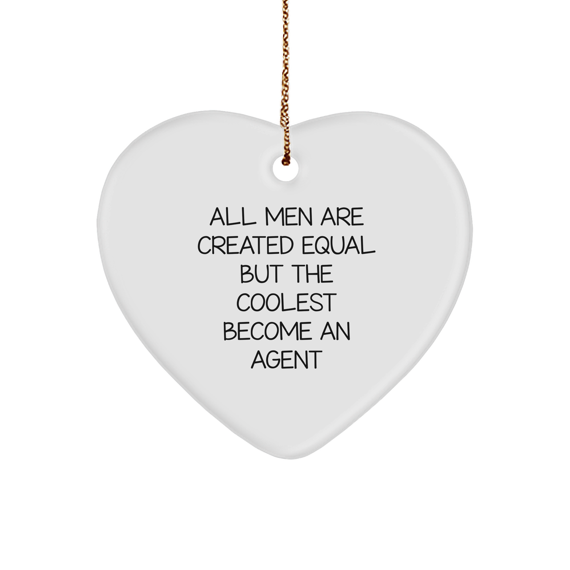 Funny Agent Gifts from Men, Gifts for Agent on Christmas Unique Agent Heart Ornaments - Image 1