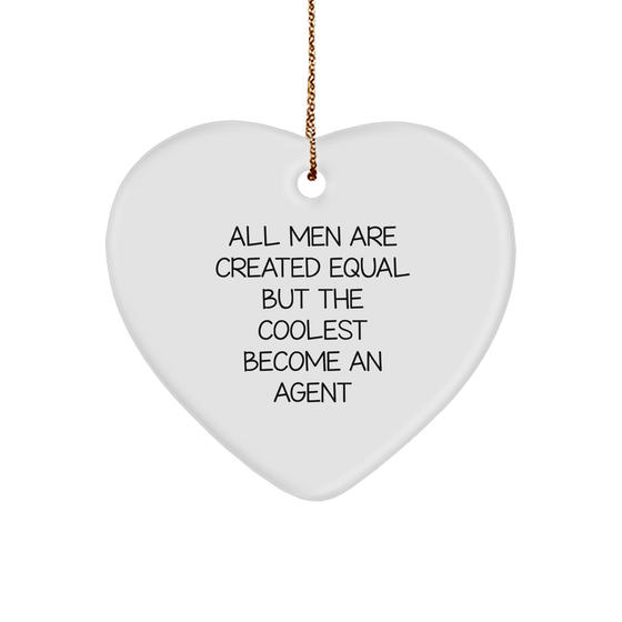 Funny Agent Gifts from Men, Gifts for Agent on Christmas Unique Agent Heart Ornaments - Image 1
