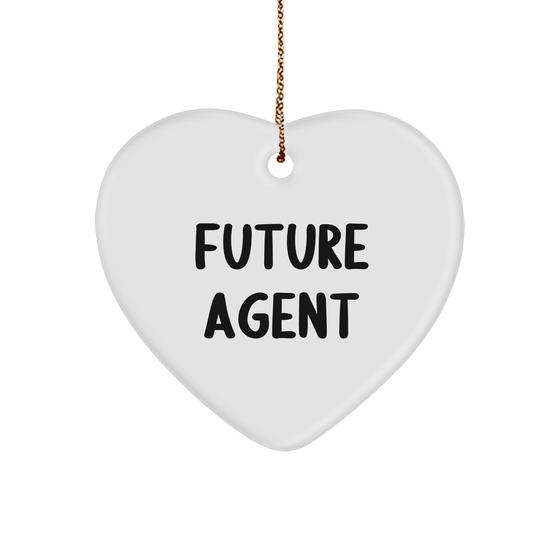 Funny Future Agent Heart Ornament Quote Gift for Friends Family from Agent Gifts of Christmas Unique Gifts - Image 1