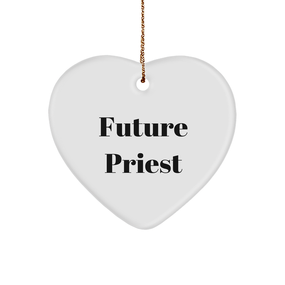 Gifts from Friends and Family for Future Priests - Inspirational Quote Heart Ornament for Christmas - Image 1