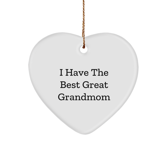 Funny Grandmom Gifts - I Have the Best Great Grandmom Heart Ornament for Christmas - Image 1