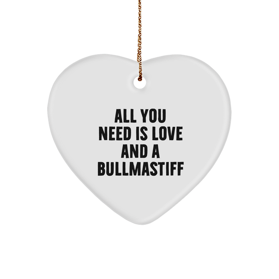 Bullmastiff Dog Love Heart Ornament Gifts from Family to Friends, Perfect for Christmas - Image 1