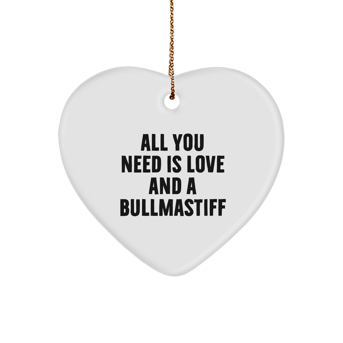 Bullmastiff Dog Love Heart Ornament Gifts from Family to Friends, Perfect for Christmas - Image 1