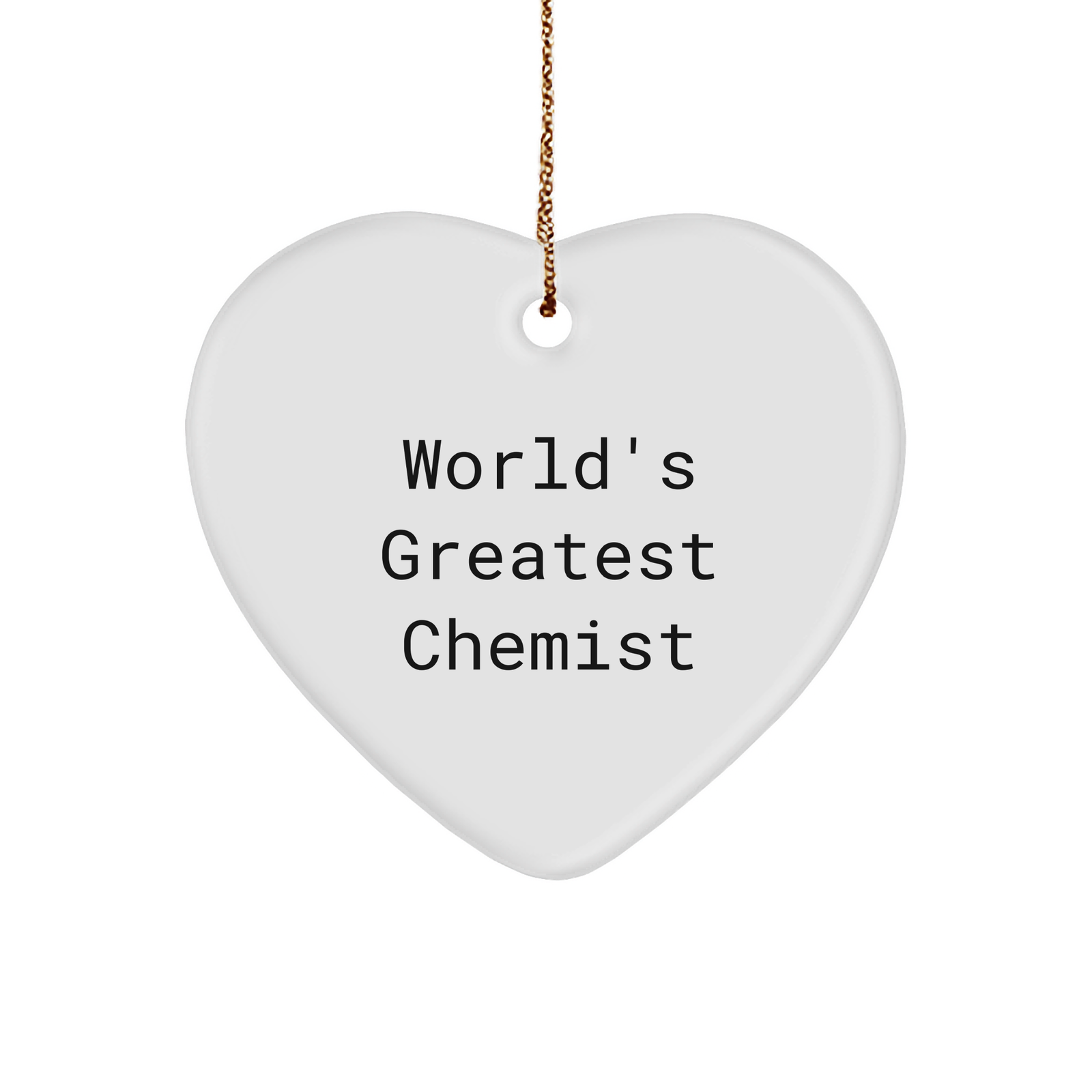 Funny Chemist Gifts from Friends for the World's Greatest Chemist Heart Ornament, Christmas Unique Heart-Shaped MDF with Sublimation Printing - Image 1