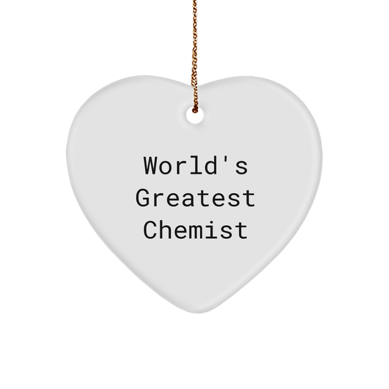 Funny Chemist Gifts from Friends for the World's Greatest Chemist Heart Ornament, Christmas Unique Heart-Shaped MDF with Sublimation Printing - Image 1