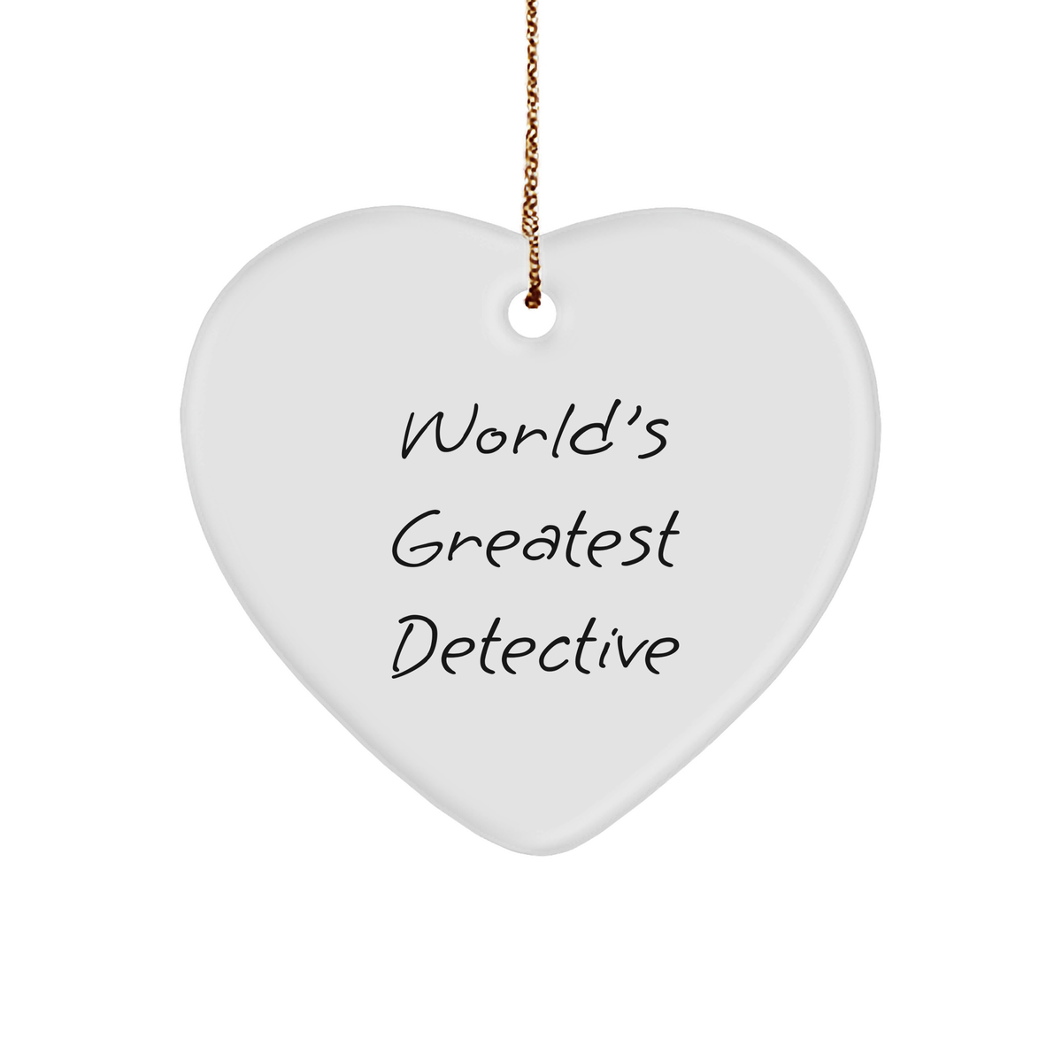 World&#39;s Greatest Detective Heart Ornament Gifts for Men, Women, Friends, and Coworkers this Christmas - Image 1