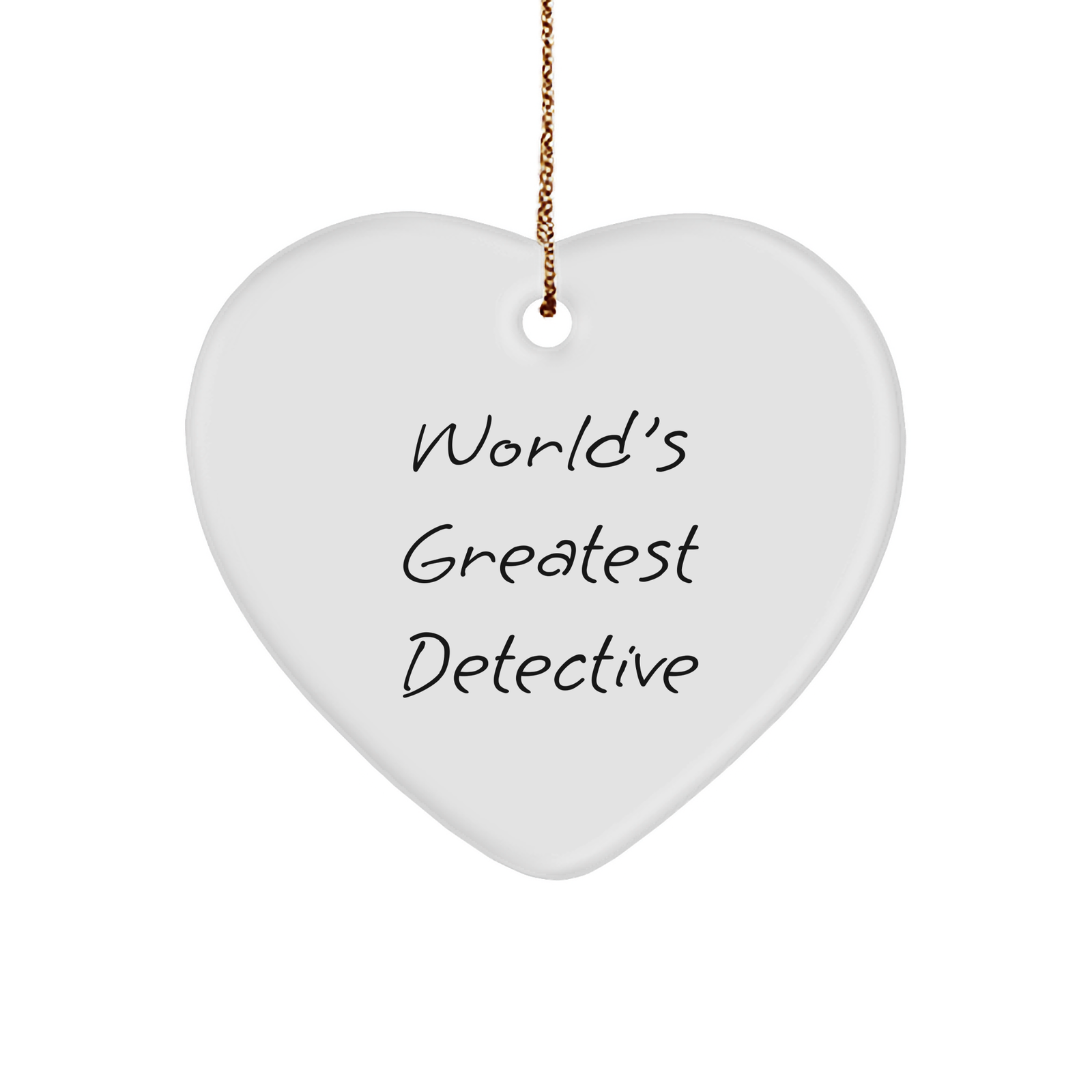 World's Greatest Detective Heart Ornament Gifts for Men, Women, Friends, and Coworkers this Christmas - Image 1