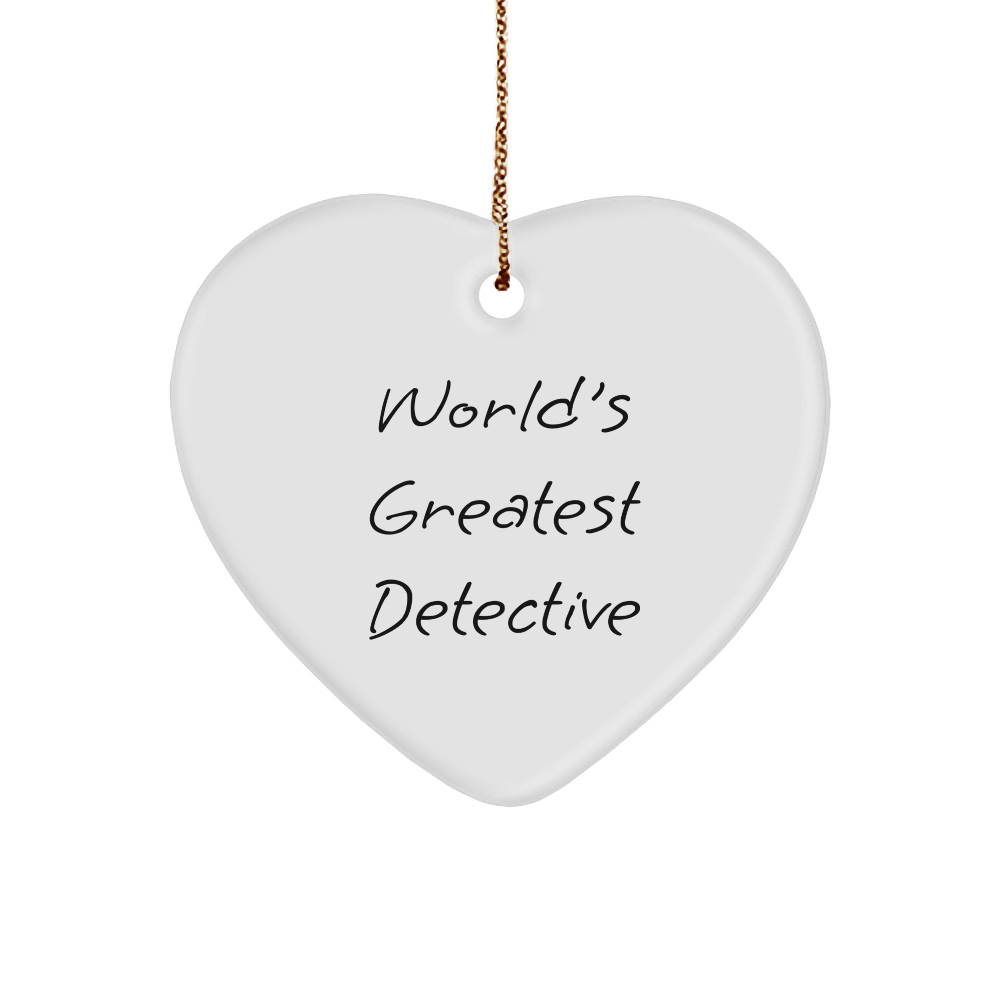 World's Greatest Detective Heart Ornament Gifts for Men, Women, Friends, and Coworkers this Christmas - Image 1
