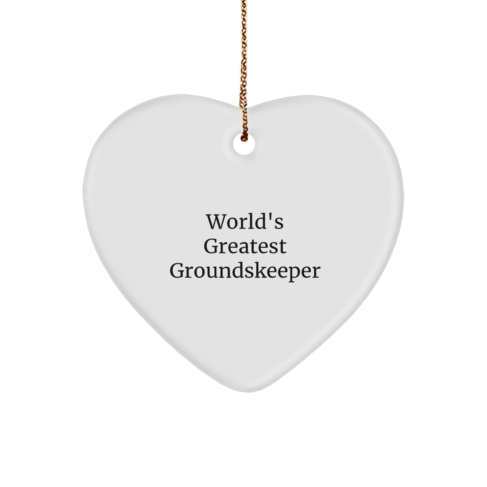 Funny groundskeeper Gifts from Friends - 'World's Greatest' Heart Ornament for Christmas - Image 1