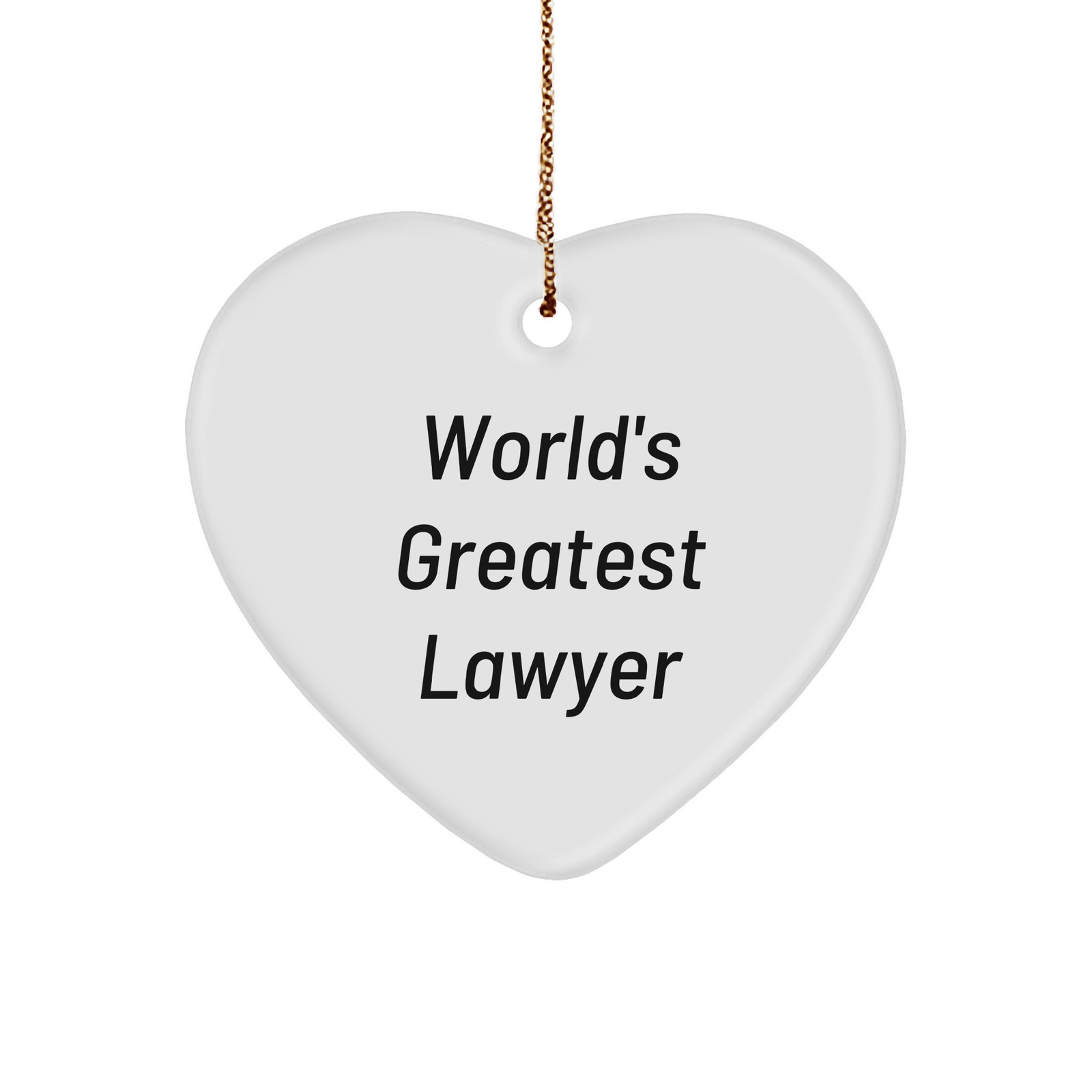 Funny Lawyer Gifts from Friends for Christmas World's Greatest Heart Ornament - Image 1