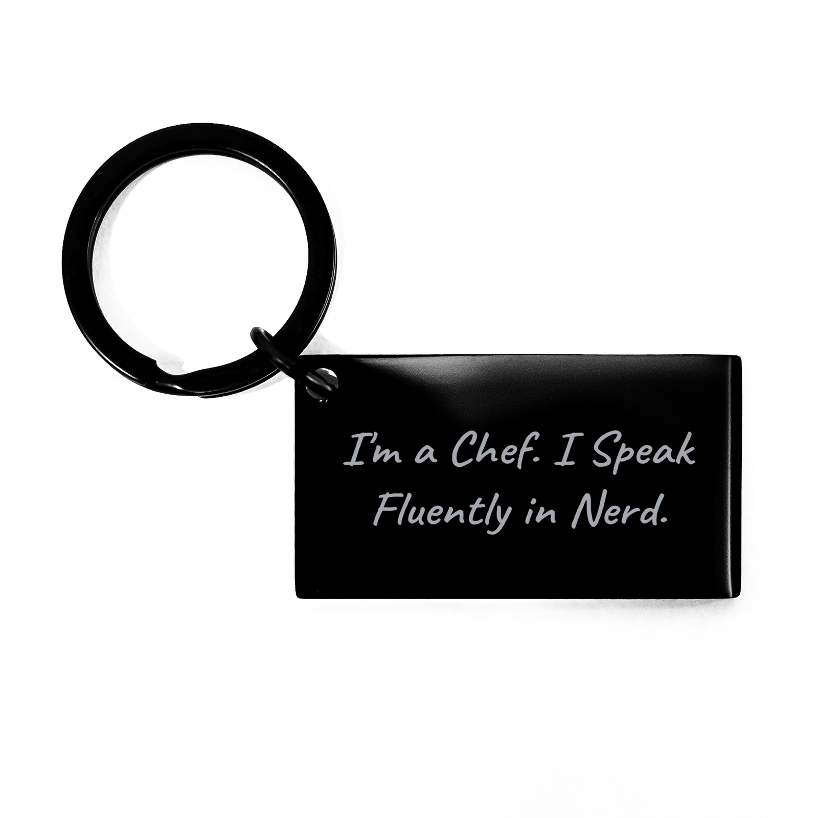 Funny Chef Gifts for Men - Keychain with Engraved Message 'I Speak Fluently in genius' for Father's Day from Family - Image 1