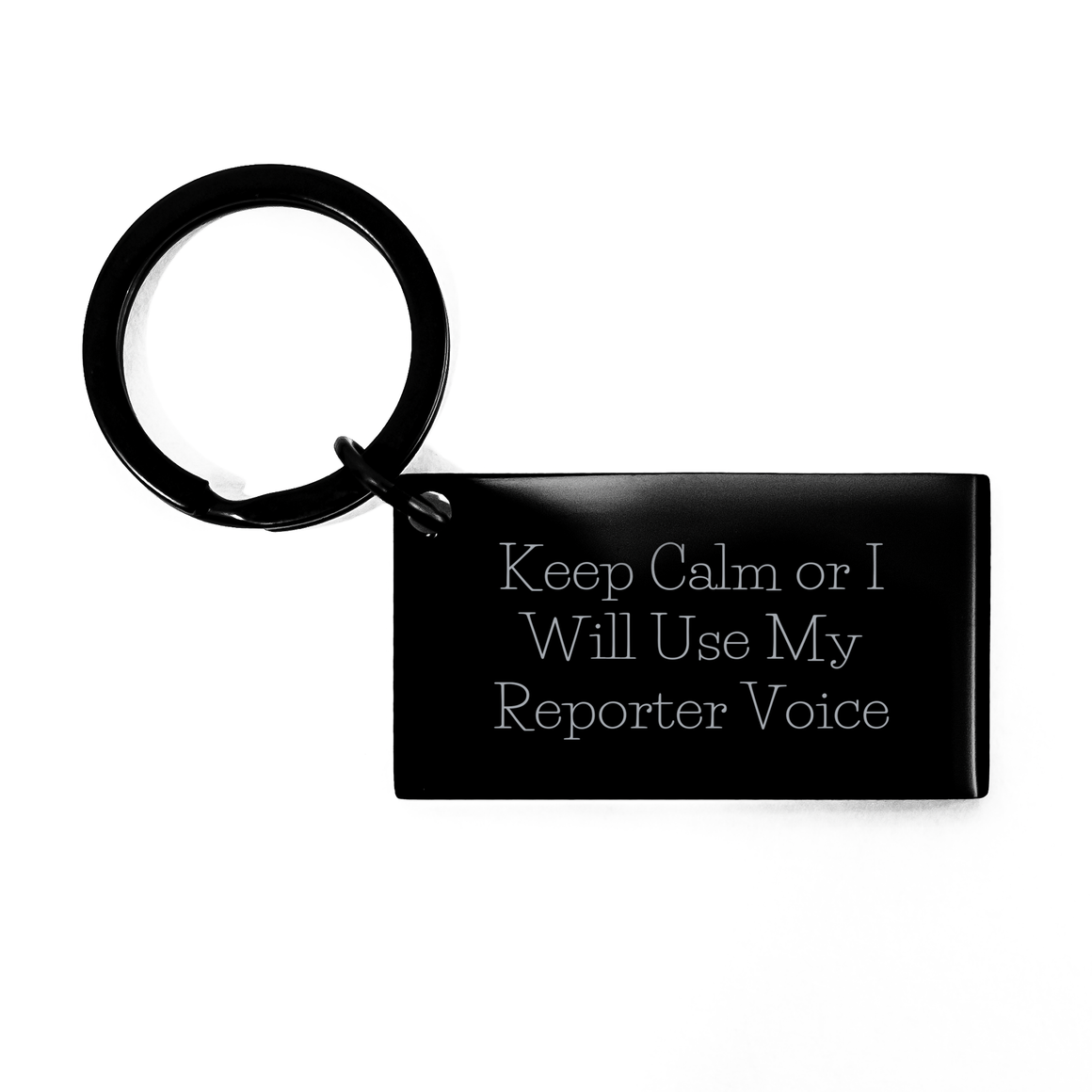 Funny Reporter Gifts from Friends to Men, Keep Calm Or I Will Use My Reporter Voice Keychain for Dad, Father's Day Unique Gifts - Image 1