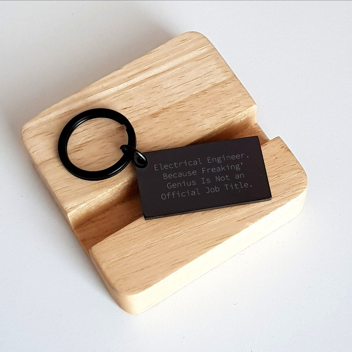 Funny Electrical Engineer Keychain Gifts from Mom - 'Electrical Engineer. Because Freaking' genius Is Not An Official Job Title.' for Electrical Engineer Gifts on Mother's Day - Image 2