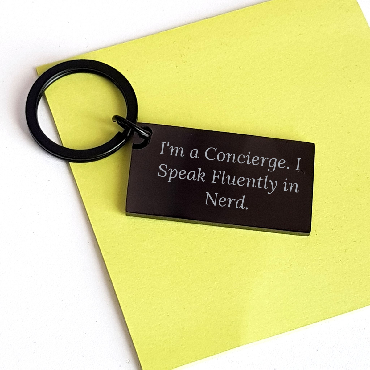 Concierge Keychain Gifts for Men - Funny Quote Keychain from I'm A Concierge. I Speak Fluently In genius. - Father's Day Unique Gifts - Image 3