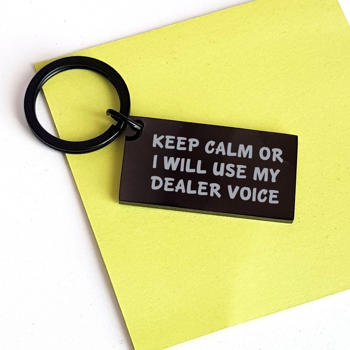 Funny Dealer Keychain, Keep Calm Or I Will Use My Dealer Voice, Unique Gifts for Mother's Day from Friends - Image 3