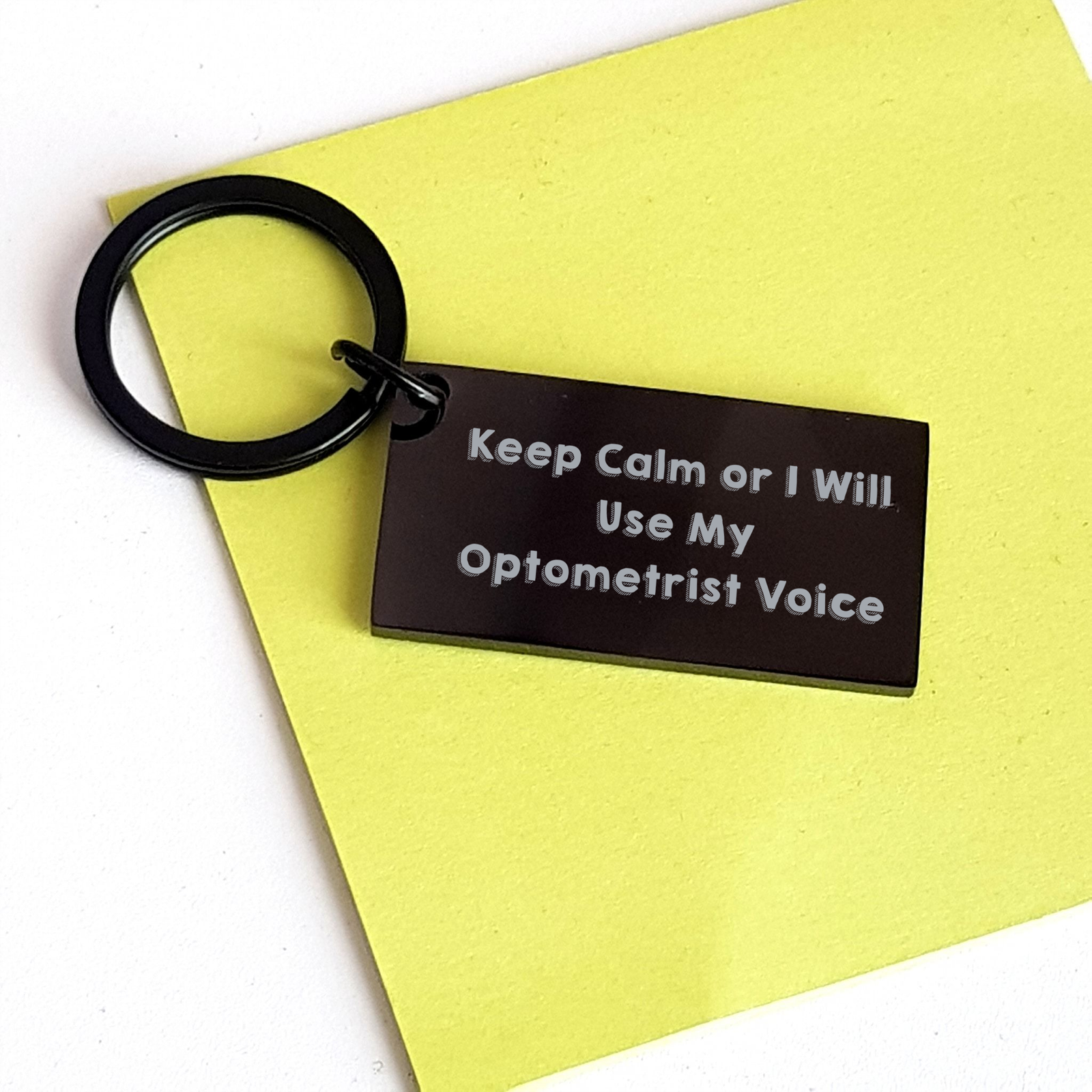 Funny Optometrist Gifts from Friends, Coworkers, Family - Keep Calm Or I Will Use My Optometrist Voice Keychain for Optometrist, Men, Women, Fathers' Day Unique Gifts - Image 3