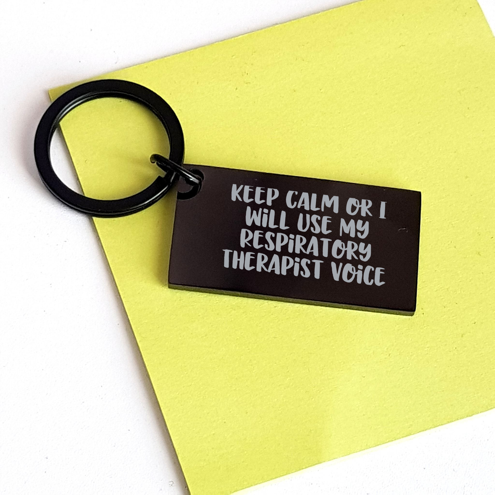 Funny Respiratory Therapist Keychain, Gifts from Friends for Men, Keep Calm Or I Will Use My Respiratory Therapist Voice, Unique Father's Day Unique Gifts - Image 3
