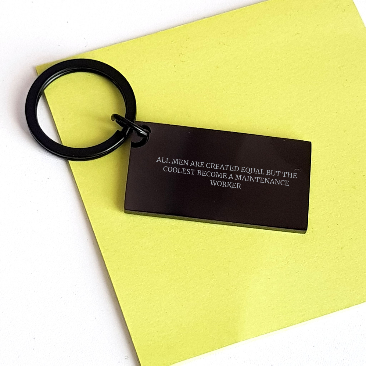 Funny Maintenance Worker Keychain Gifts from Men for Mother's Day - 'All Men Are Created Equal But The Coolest Become A Maintenance Worker' Engraved Stainless Steel Keychain - Image 3