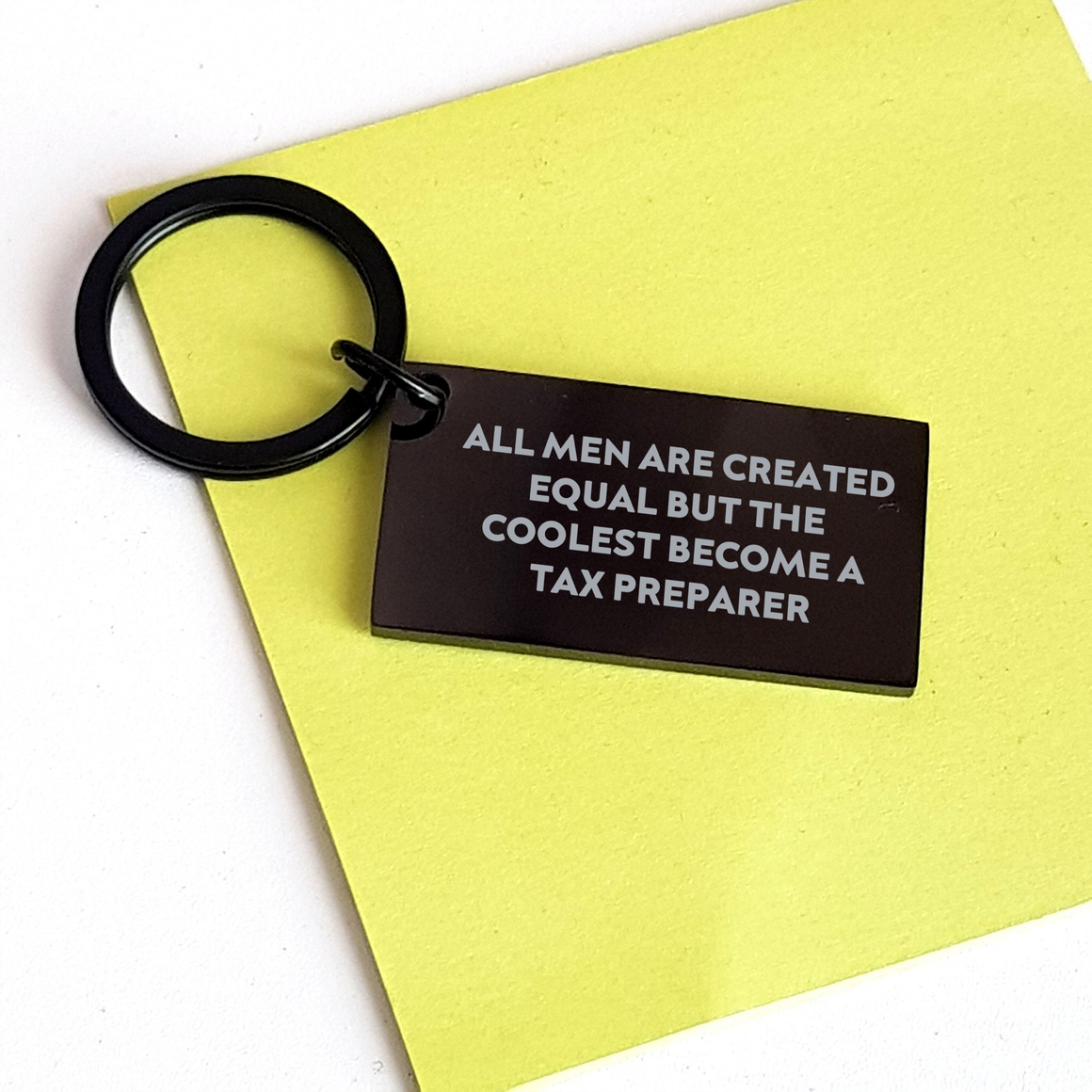 Funny Tax Preparer Gifts for Mom, 'All Men Are Created Equal But The Coolest Become A Tax Preparer' Keychain from Friends, Unique Mother's Day Unique Gifts for Her - Image 3