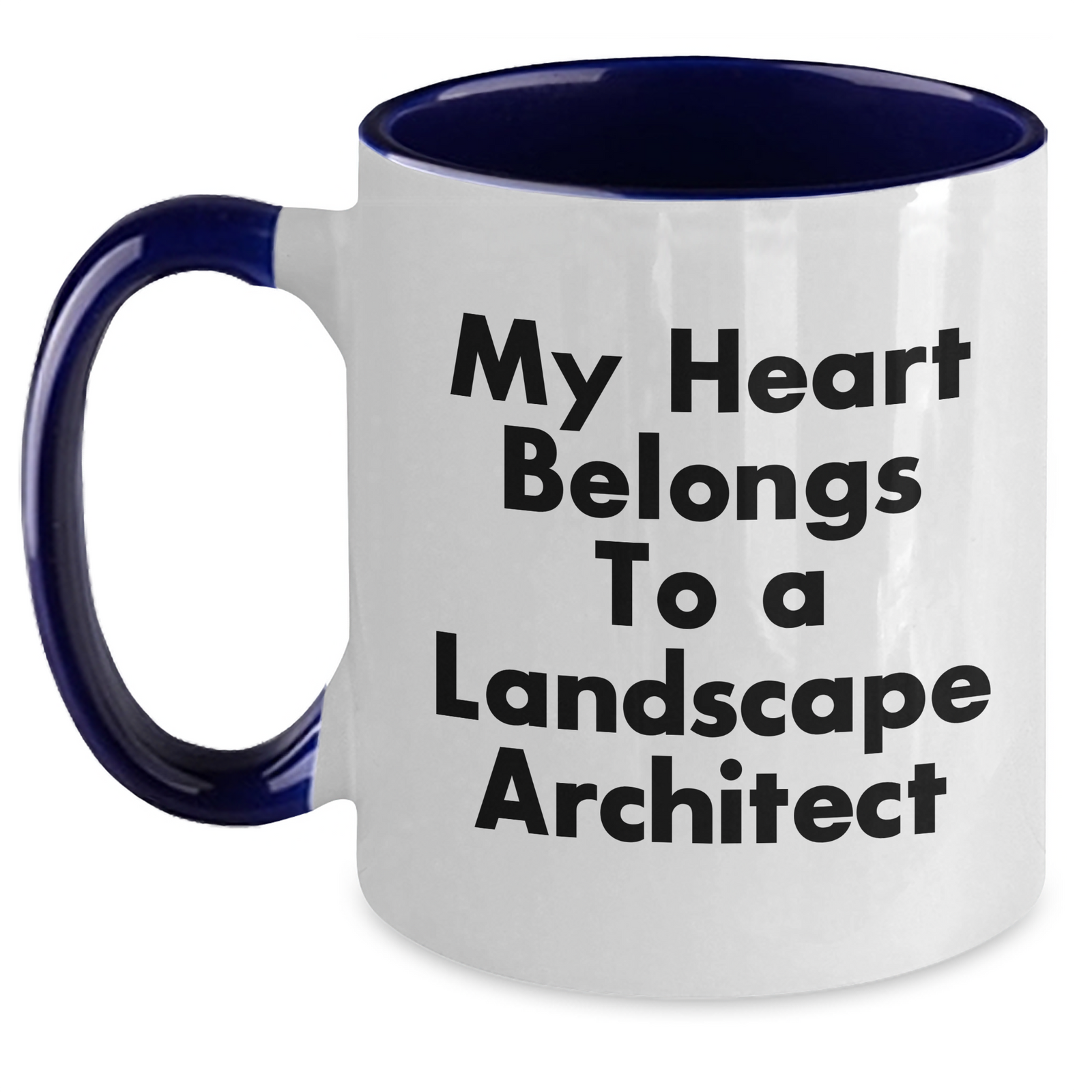Funny Landscape Architect Gifts for Men - My Heart Belongs To A Landscape Architect Two Tone Coffee Mug - Father's Day Unique Gifts from Family and Friends - Main