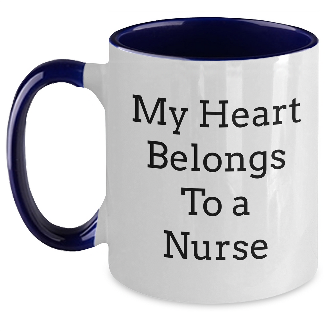 Funny Nurse Gifts from Family, Unique Two Tone Coffee Mug for Men, 'My Heart Belongs To A Nurse' Inspiration, Father's Day Unique Gifts - Main