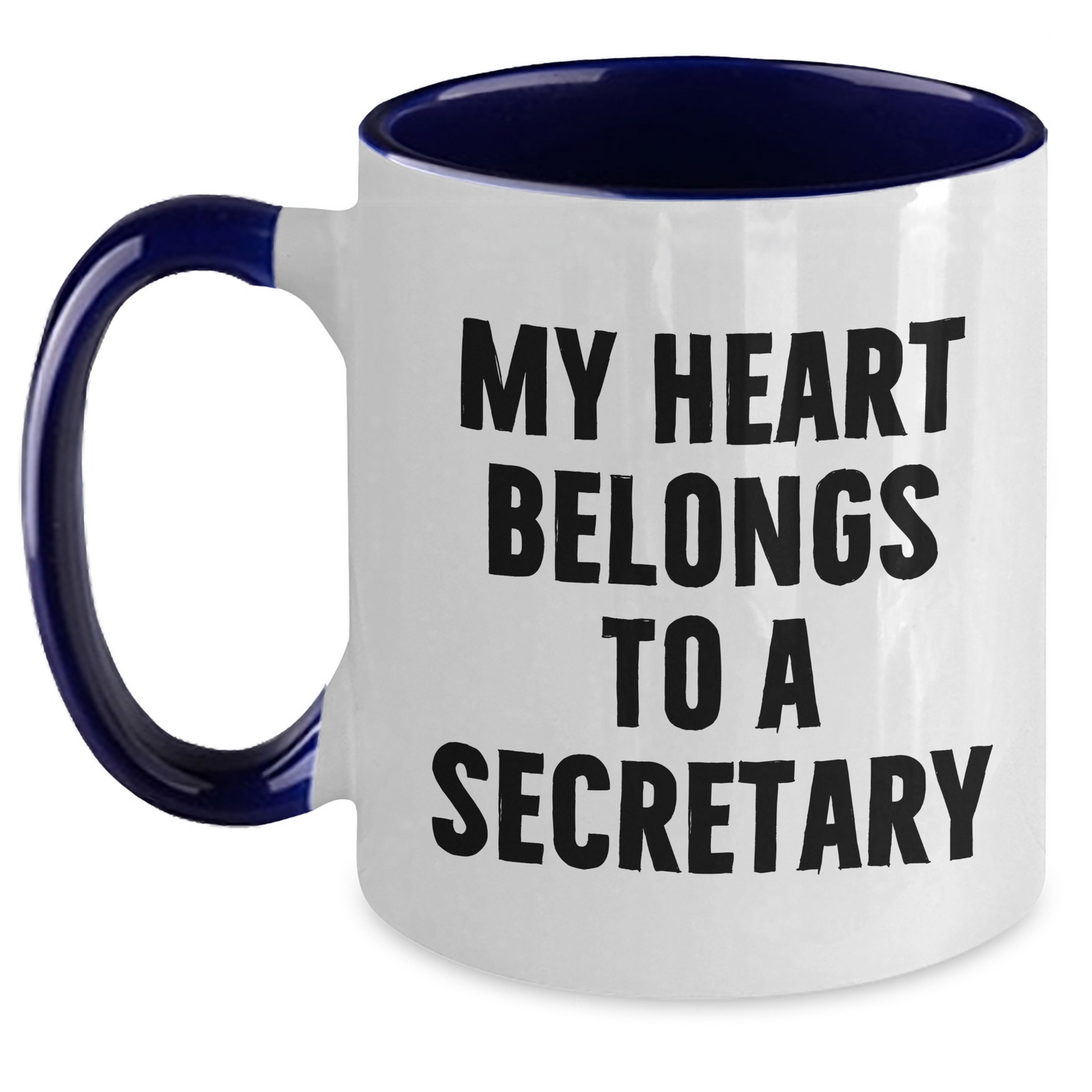 Funny Secretary Gift, My Heart Belongs To A Secretary, Two Tone Coffee Mug, Father's Day Unique Gifts from Men to Secretary - Main