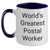 Funny Postal Worker Gifts from Friends - World's Greatest Postal Worker Two Tone Coffee Mug - Main