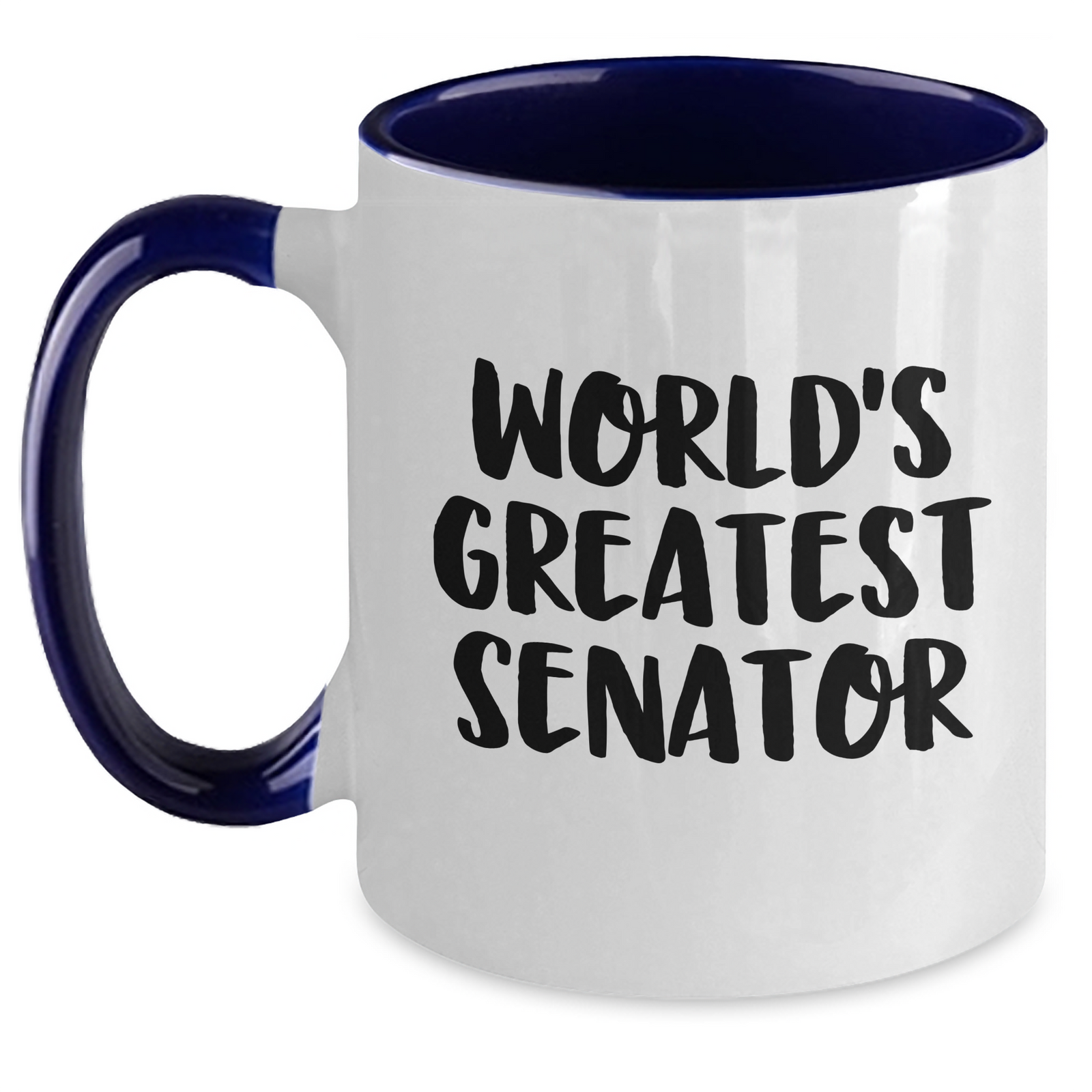 Funny Senator Gifts from Friends for Mothers Day Two Tone Coffee Mug 'World's Greatest Senator' - Main