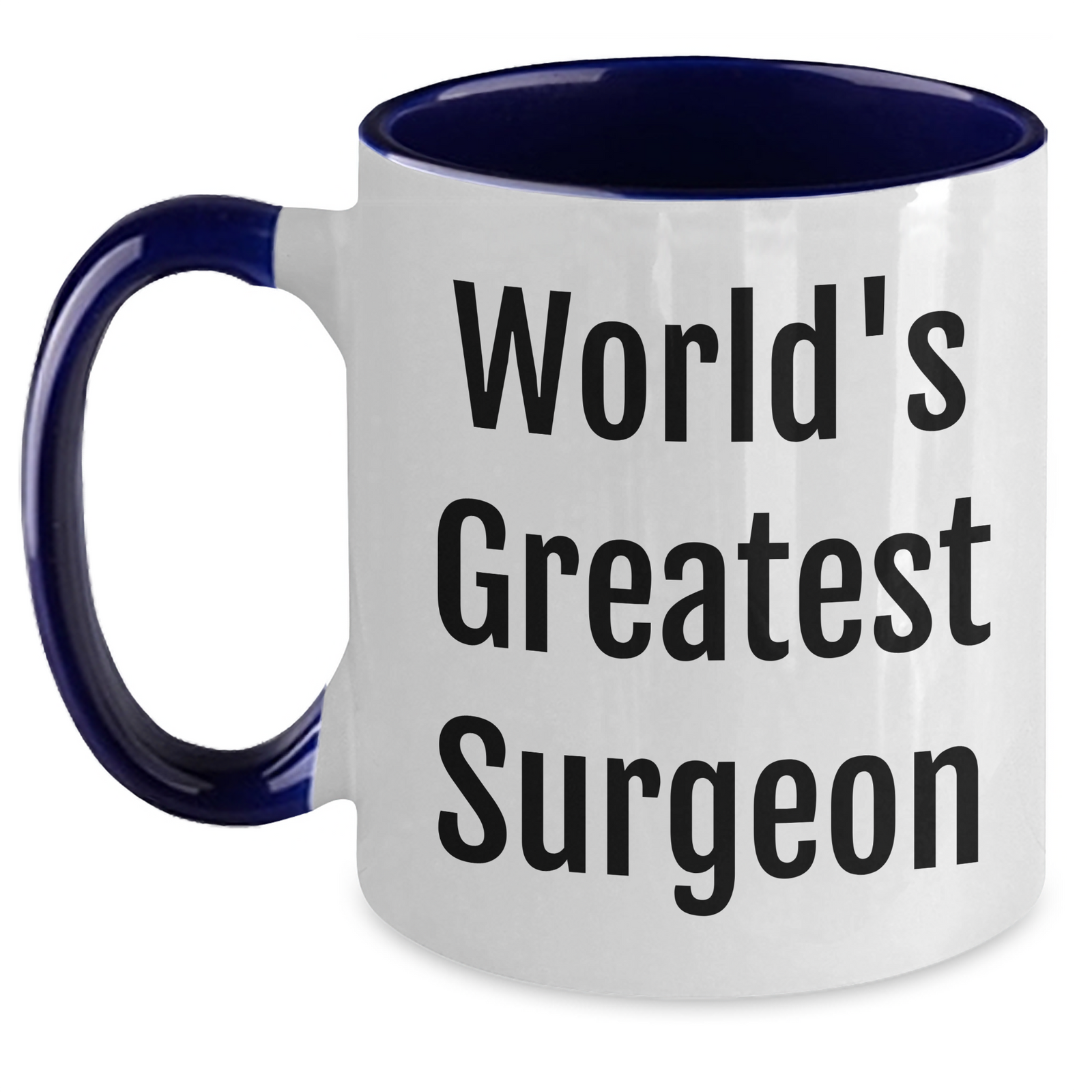 Funny Surgeon Gifts from Men to Women - World's Greatest Surgeon Two Tone Coffee Mug, Available in Four Color Combinations for Mother's Day - Main