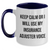 Insurance Adjuster Humor Gifts for Mom - Keep Calm or I'll Use My Insurance Adjuster Voice - Two Tone Coffee Mug, Gifts from Mom to Insurance Adjuster, Mother's Day Unique Gifts - Main