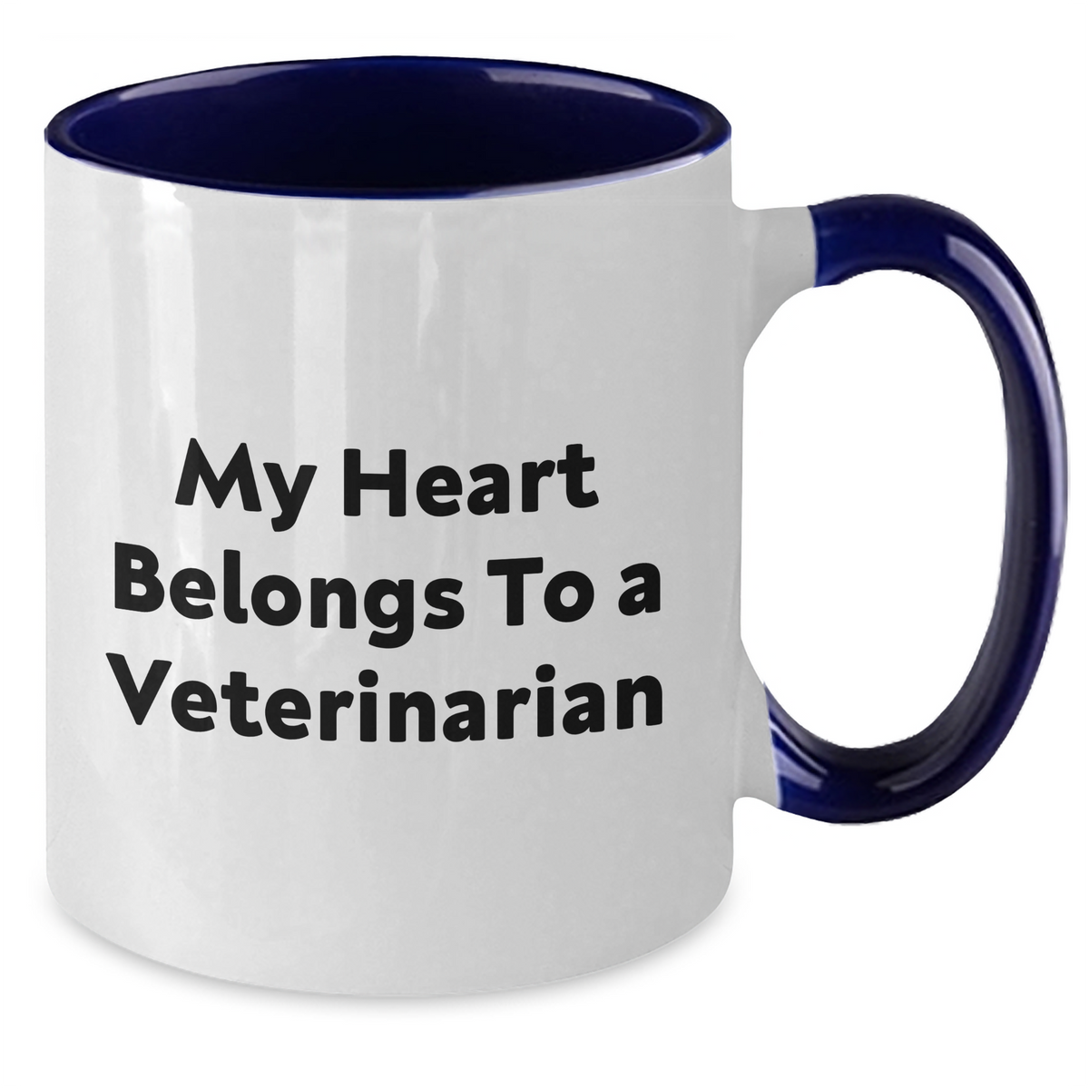 Funny Veterinarian Gifts, My Heart Belongs To A Veterinarian Two Tone Coffee Mug, Father's Day Unique Gifts from Friends to Men - Additional